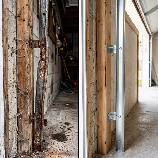 Garage door track alignment and repair in Kemah Texas