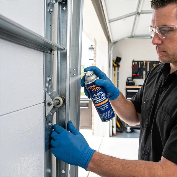 Garage Door Kemah technician inspecting garage door roller repair and alignment in Kemah Texas