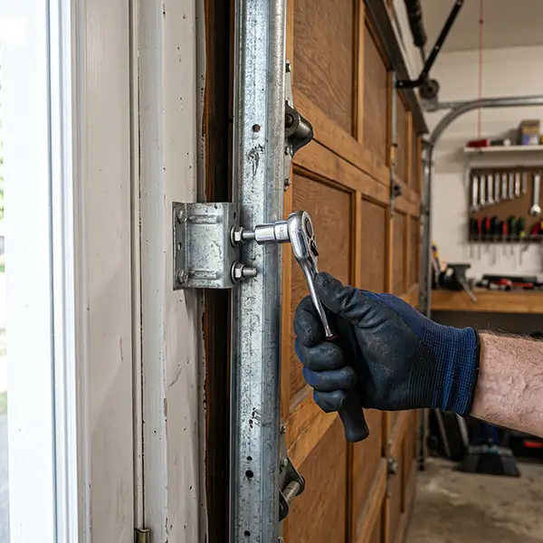 Garage Door Kemah technician evaluating residential garage door repair in Kemah Texas